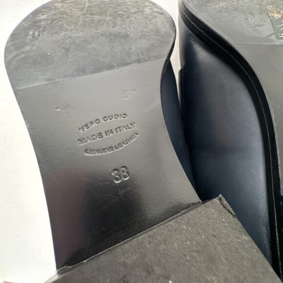 & Other Stories Metal Leather Derby Shoes Navy Cutout Made in Italy 38 US 7 - Picture 11 of 12